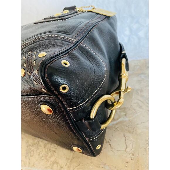 Rare Limited Edition Vtg Coach Hamptons Andrea black contrast stitching 10555 - Picture 6 of 9